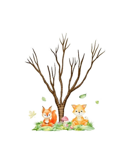 Fingerabdruck- Poster mit Waldtieren